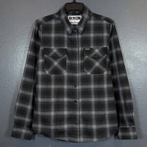 DIXXON Flannel co M woman black/grey long sleeve button up shirt The Continental